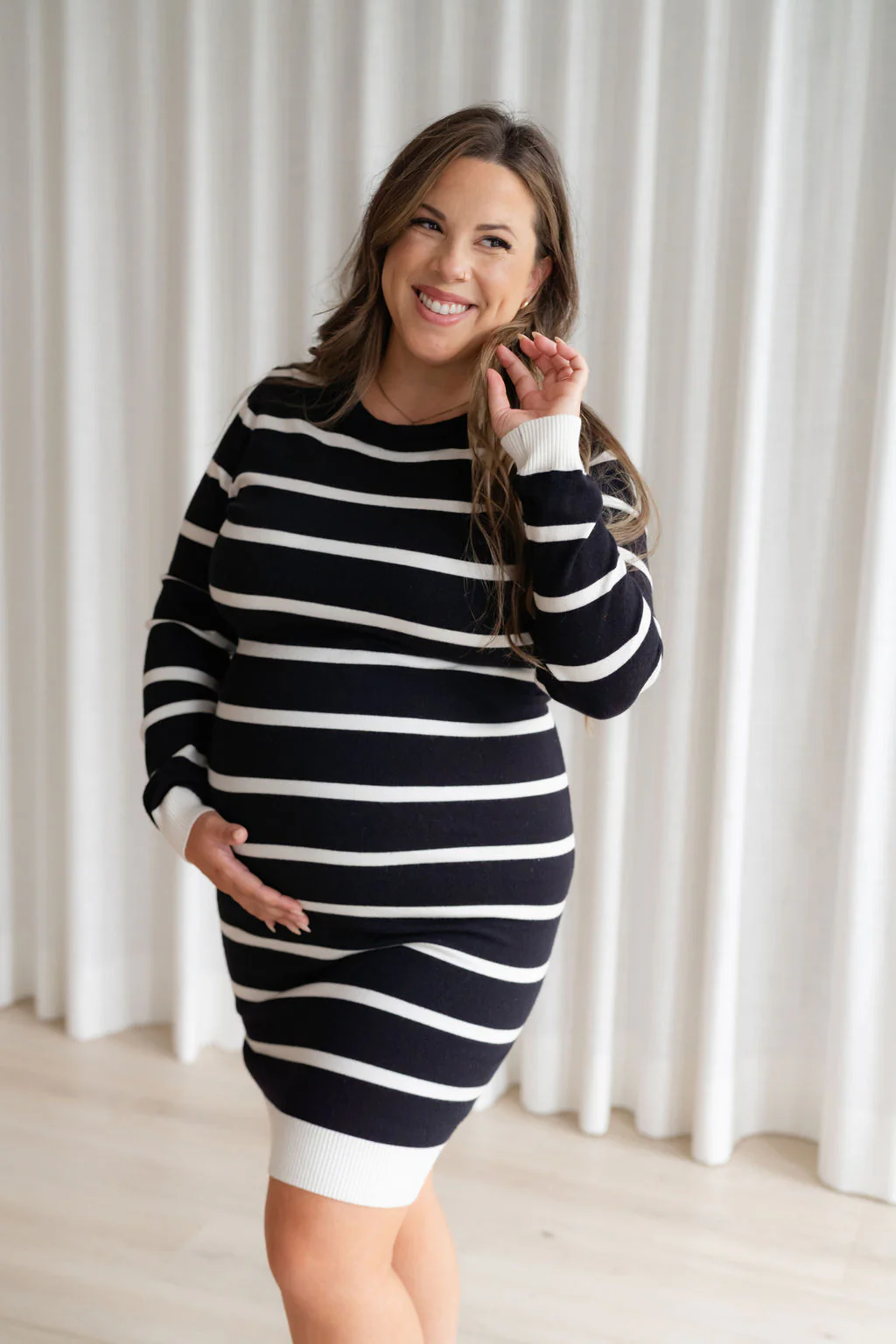 Robe LAURA - rayures noir & blanc - Image 3